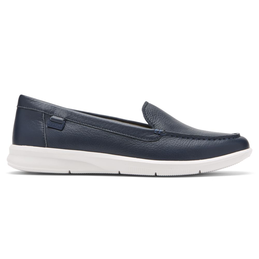 Rockport Ayva Washable - Womens Loafers - Dark Blue - NZ (DWU-498163)